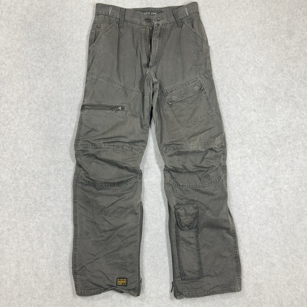 G-Star Raw SC ARMY ELWOOD Pants Mens 28x32 Gray Cargo Utility Knife Pocket